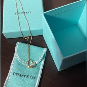 Tiffany & Co. Gold Open Heart Necklace